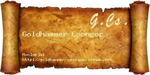 Goldhammer Csongor névjegykártya